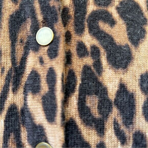 Don Caster 100% Cashmere Leopard Cardigan Sweater S - Picture 6 of 7